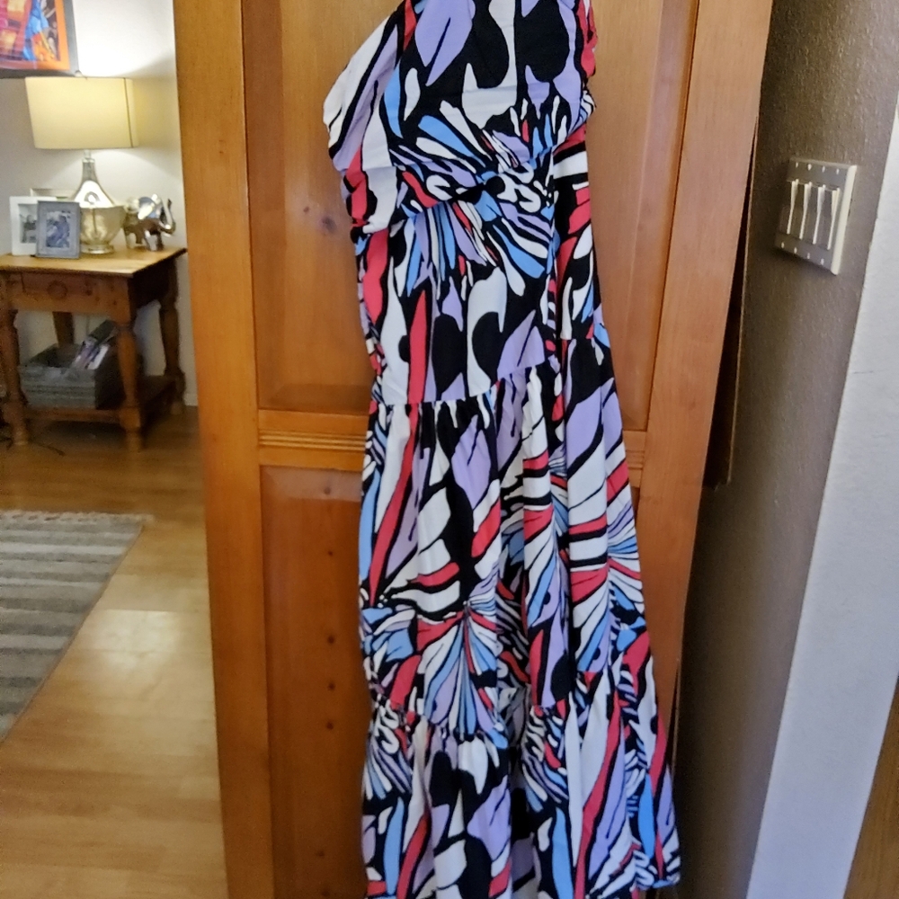 Anthropologie Maeve On Shoulder Printed Mine Dress Size M EUC - Picture 7 of 8